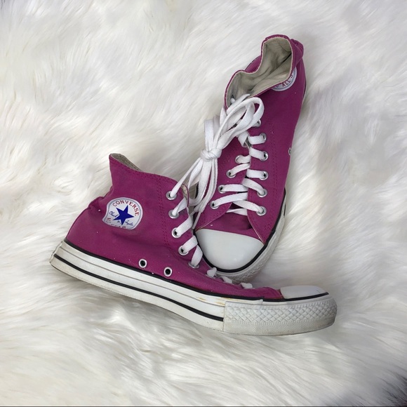 Converse Shoes - Pink and White High Top Converse